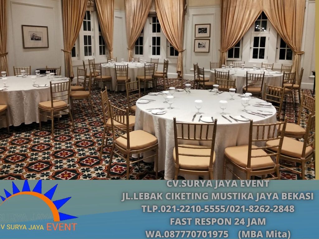 Sewa Meja Set Kursi Tiffany Event Hemitage Hotel Jakarta