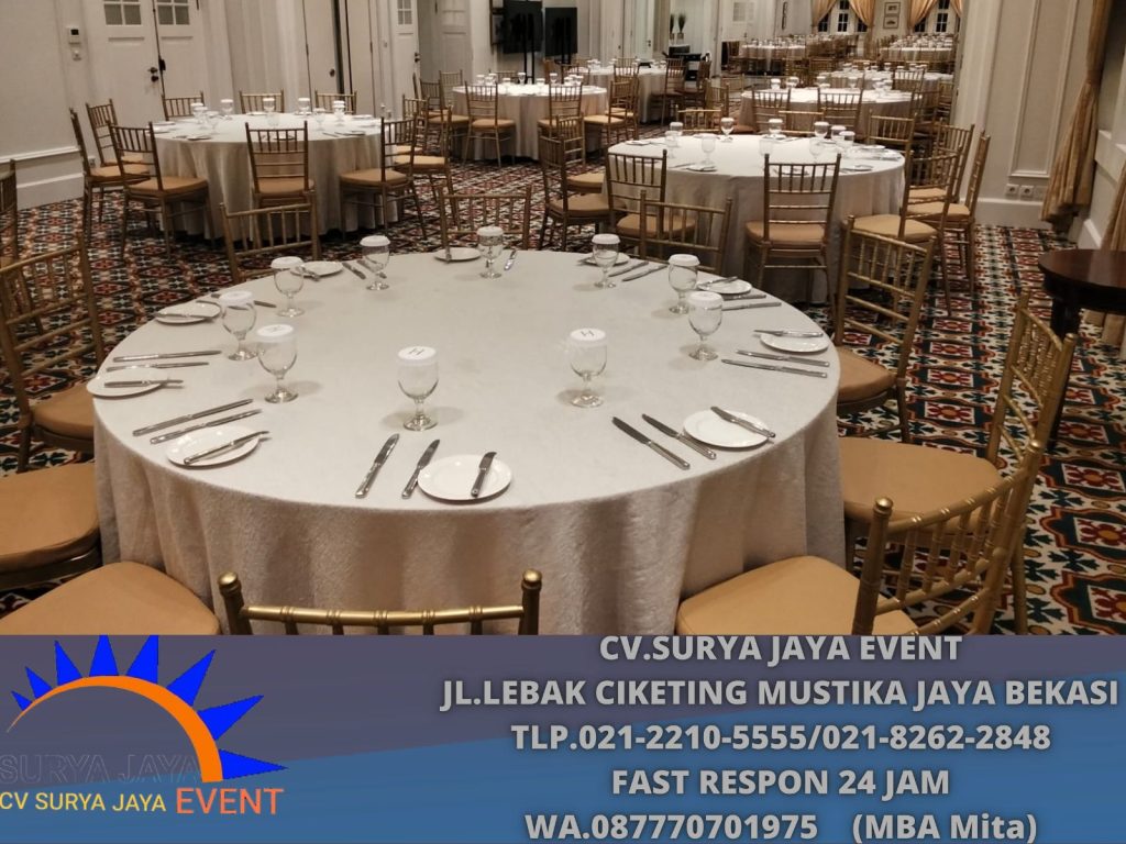 Sewa Meja Set Kursi Tiffany Event Hemitage Hotel Jakarta