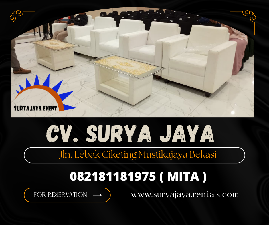 Pusat Sewa Sofa Putih,Meja VIP Kaca Area Cileungsi Bogor