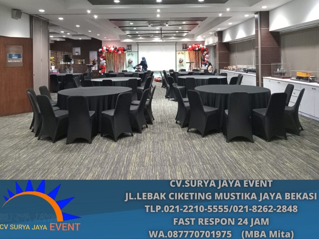 Sewa ROUND TABLE COVER HITAM Hotel Des Indes Jakarta