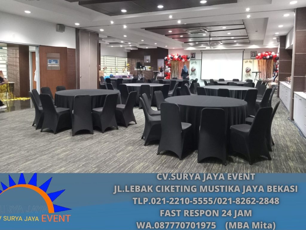 Sewa ROUND TABLE COVER HITAM Hotel Des Indes Jakarta