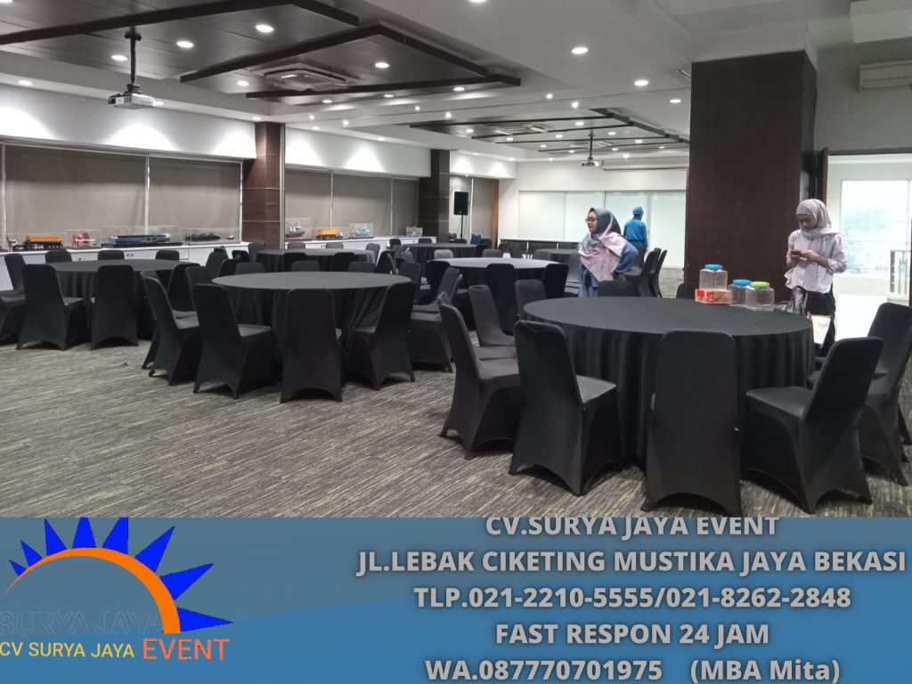 Sewa ROUND TABLE COVER HITAM Hotel Des Indes Jakarta