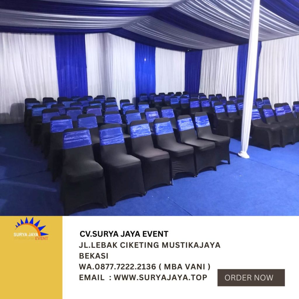Rental Tenda Serut Putih Biru,Kursi,Meja Jakarta