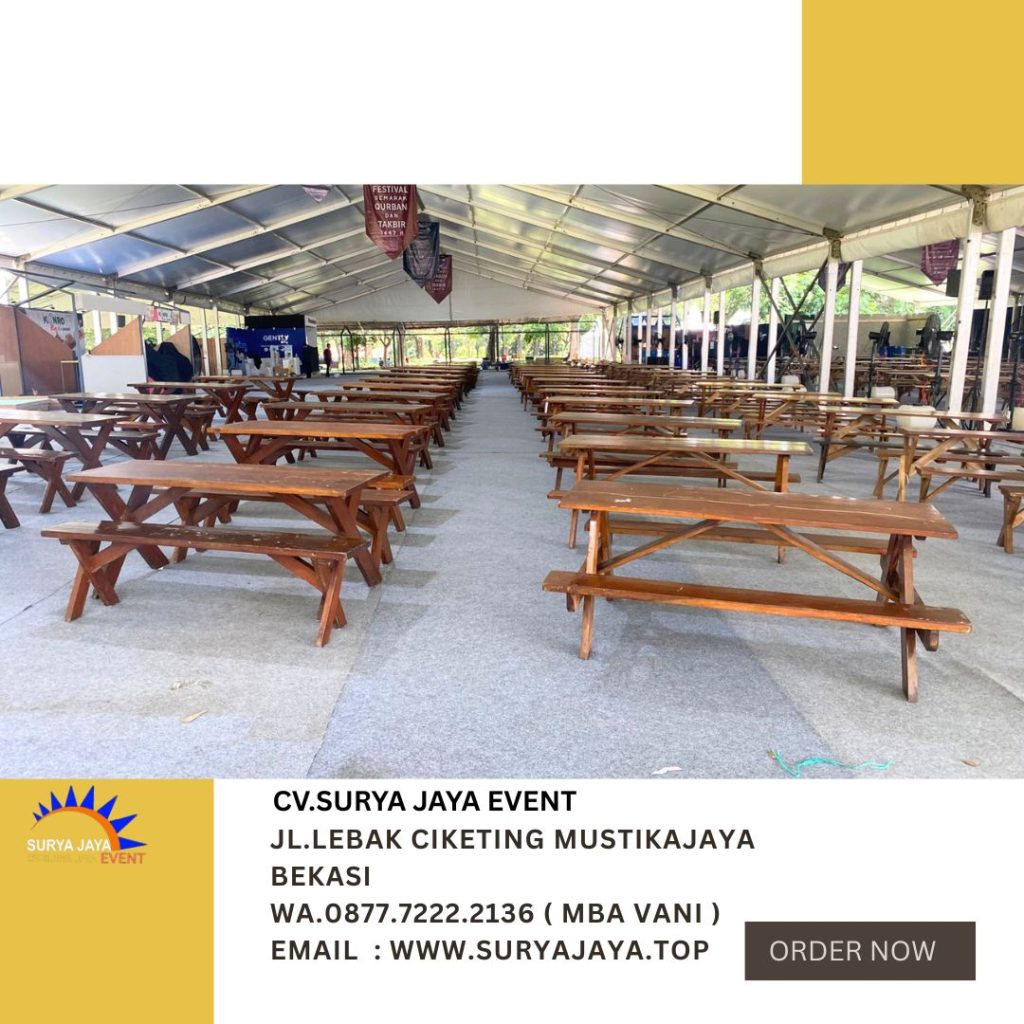 Sewa MEJA, BANGKU TAMAN EXTRA event cibubur Jaktim