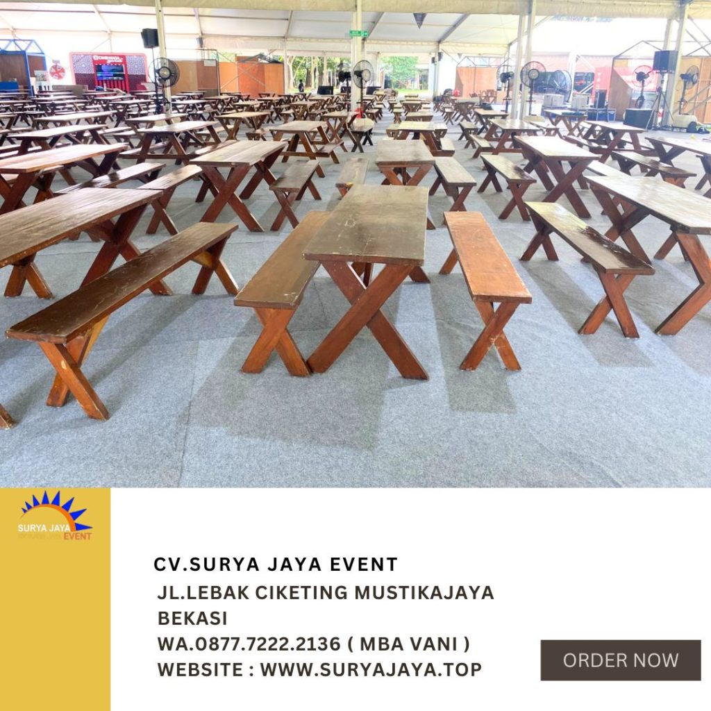 Sewa MEJA, BANGKU TAMAN EXTRA event cibubur Jaktim