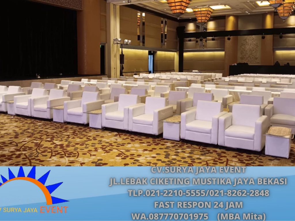 Sewa Sofa Oval Hitam Event Sopo Dell Tower - Kuningan