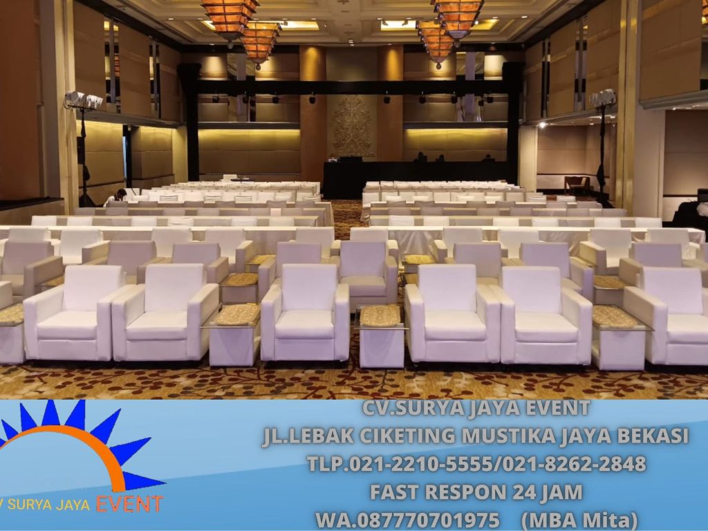 Sewa Sofa Oval Hitam Event Sopo Dell Tower - Kuningan