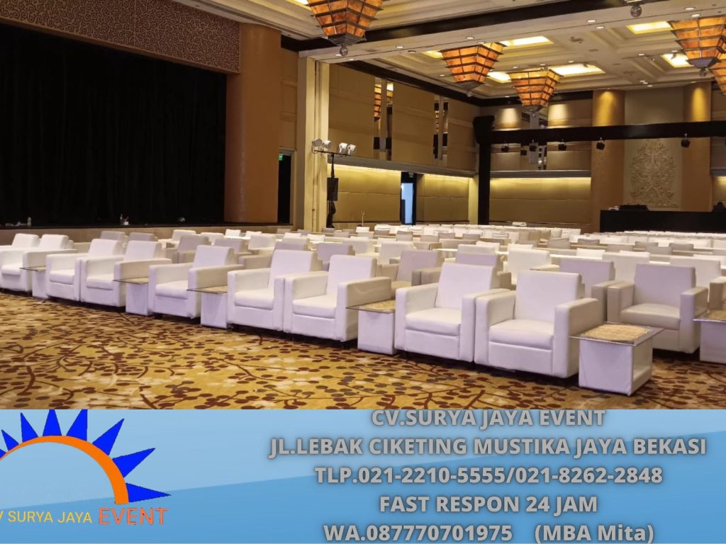 Sewa Sofa Oval Hitam Event Sopo Dell Tower - Kuningan