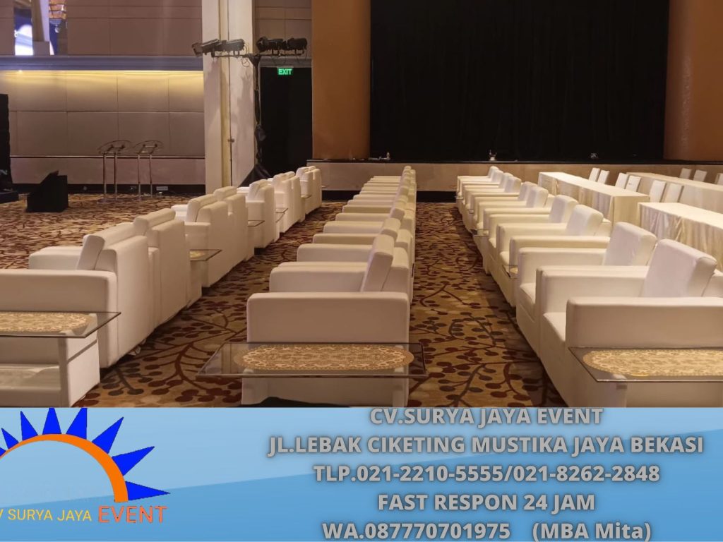 Sewa Sofa Oval Hitam Event Sopo Dell Tower - Kuningan