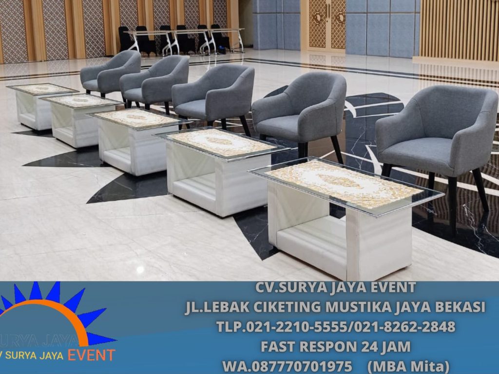 Sewa Sofa Studio Abu-abu, meja Ibm,Barstool Jakarta