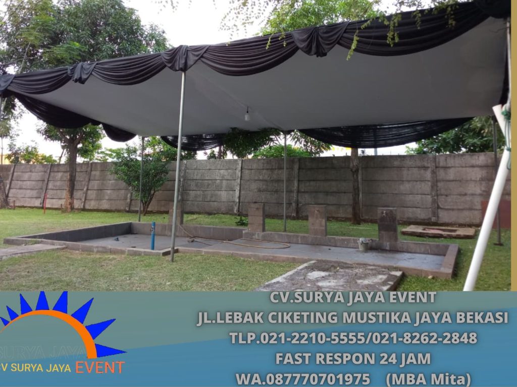Rental TENDA  PLAFON PONI HITAM Event Cikarang