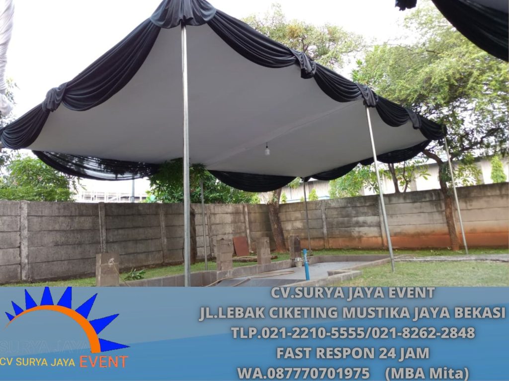 Rental TENDA  PLAFON PONI HITAM Event Cikarang