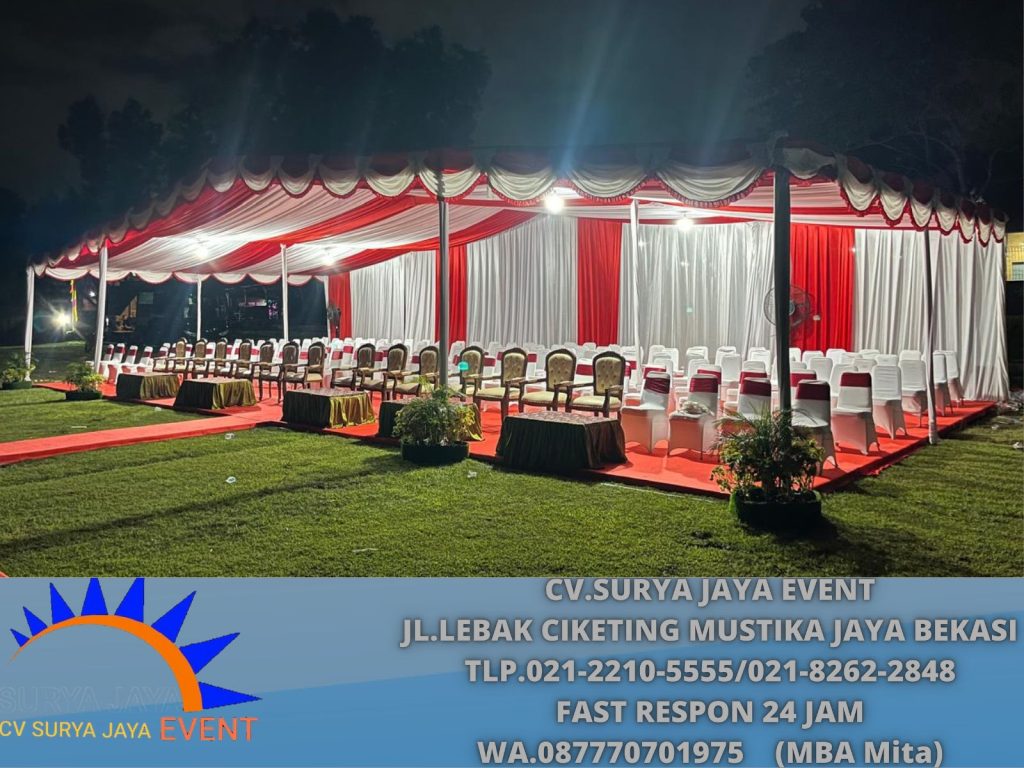 Sewa Tenda Serut Ukuran 5x5m,Kursi,Meja Kotak Bogor