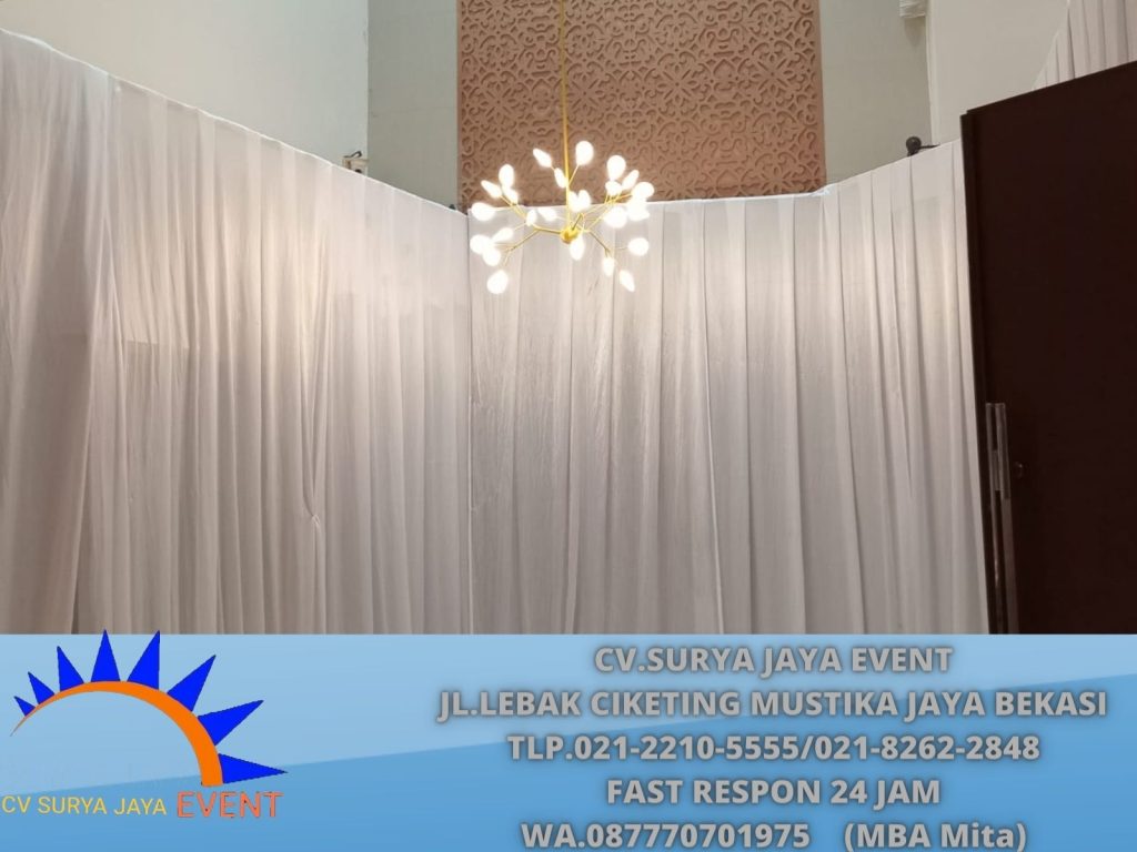 Sewa Tirai Putih Event Gedung Seba Guna Senayan