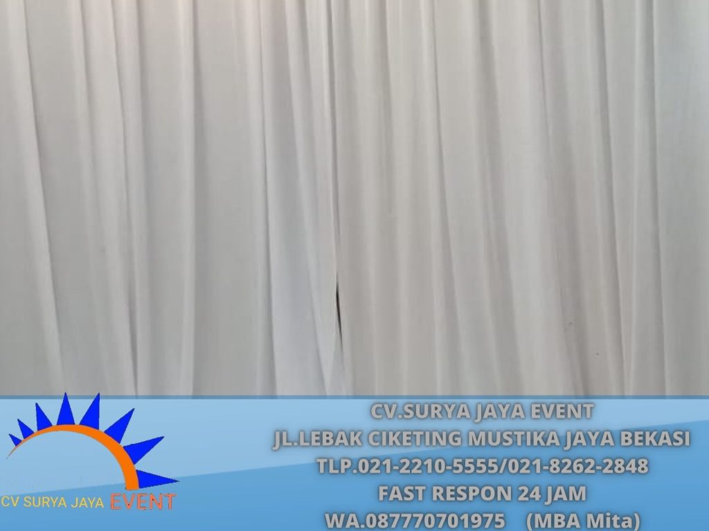 Sewa Tirai Putih Event Gedung Seba Guna Senayan
