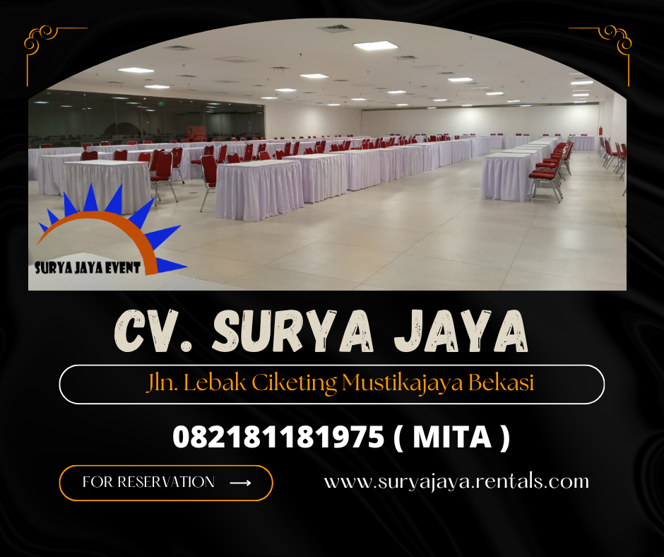 Sewa Meja Kotak Ukuran 120x60cm Taplak Skirting Putih Depok