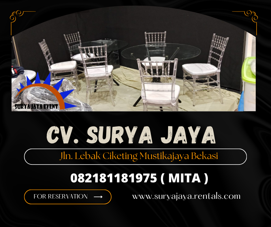 Rental Meja Dan Kursi Acrylic Bening Type Tiffany Jakarta