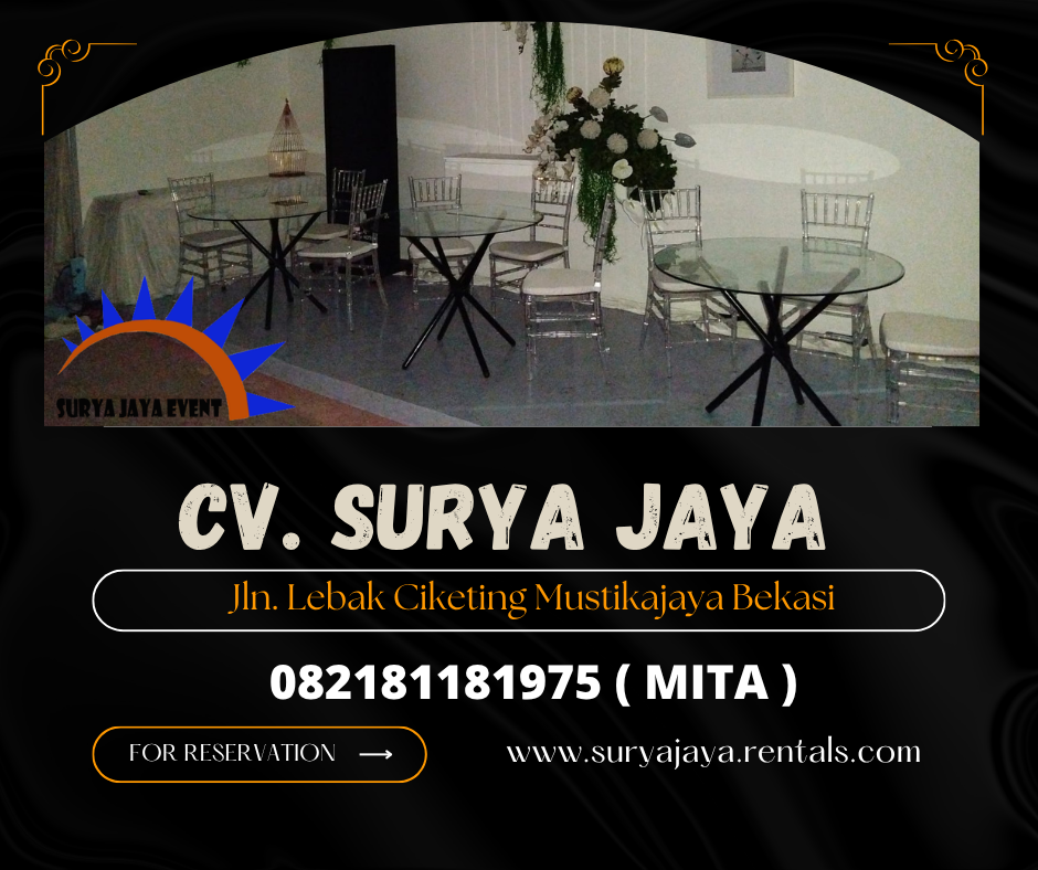 Rental Meja Dan Kursi Acrylic Bening Type Tiffany Jakarta