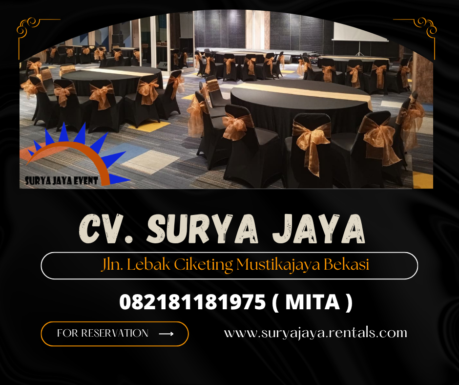 RENTAL MEJA DAN KURSI COVER HITAM AREA JAKARTA  