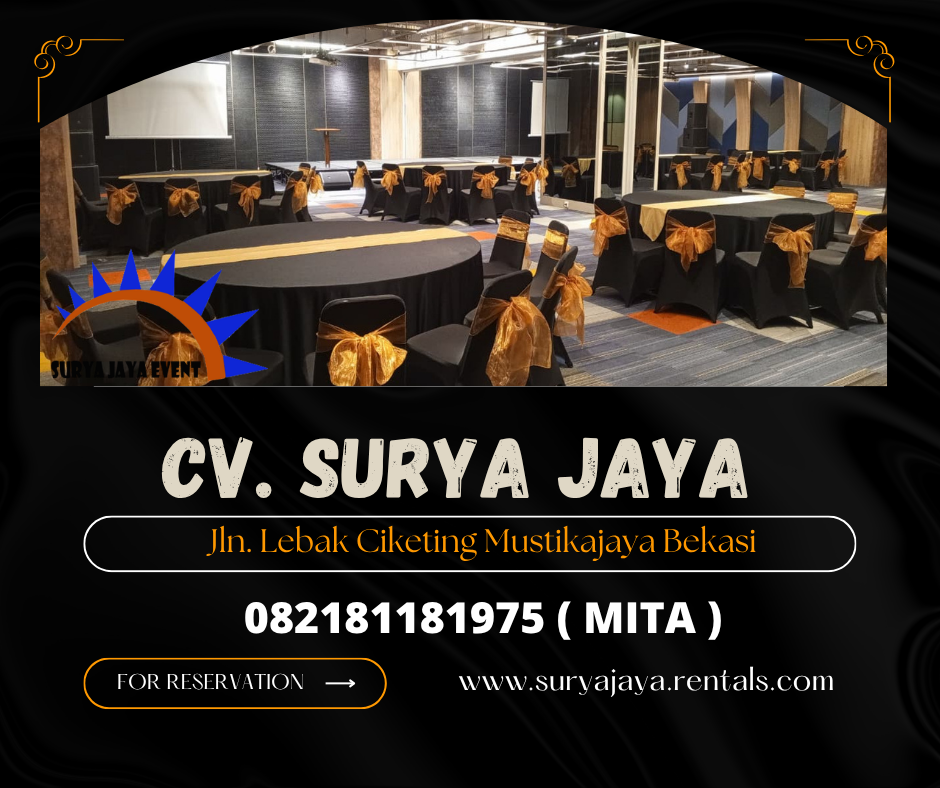 RENTAL MEJA DAN KURSI COVER HITAM AREA JAKARTA  