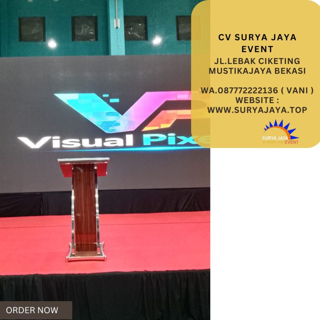 Penyedia Sewa Podium Cokelat Frame Stainless Area Jakarta