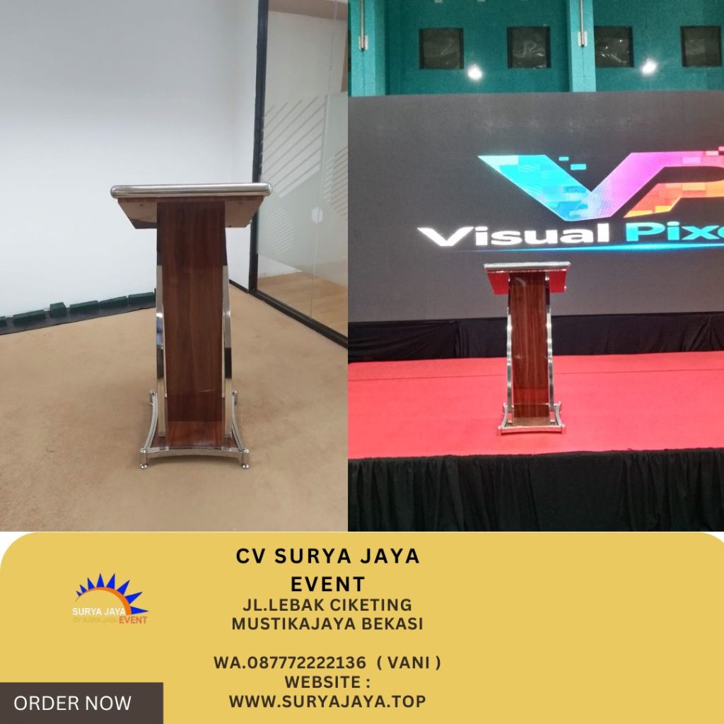 Penyedia Sewa Podium Cokelat Frame Stainless Area Jakarta