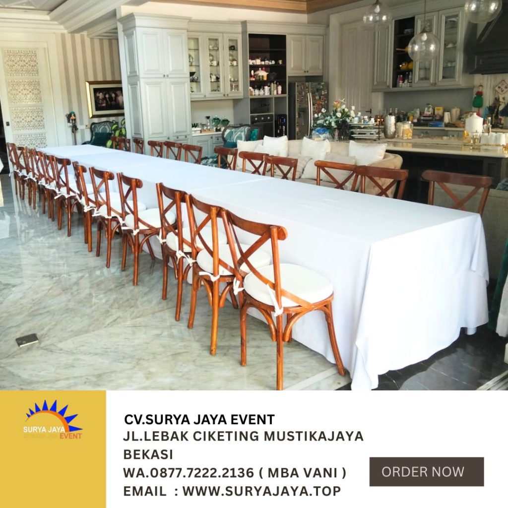 Rental Cross Back Chairs atau Kursi Silang Kayu Area Jakarta