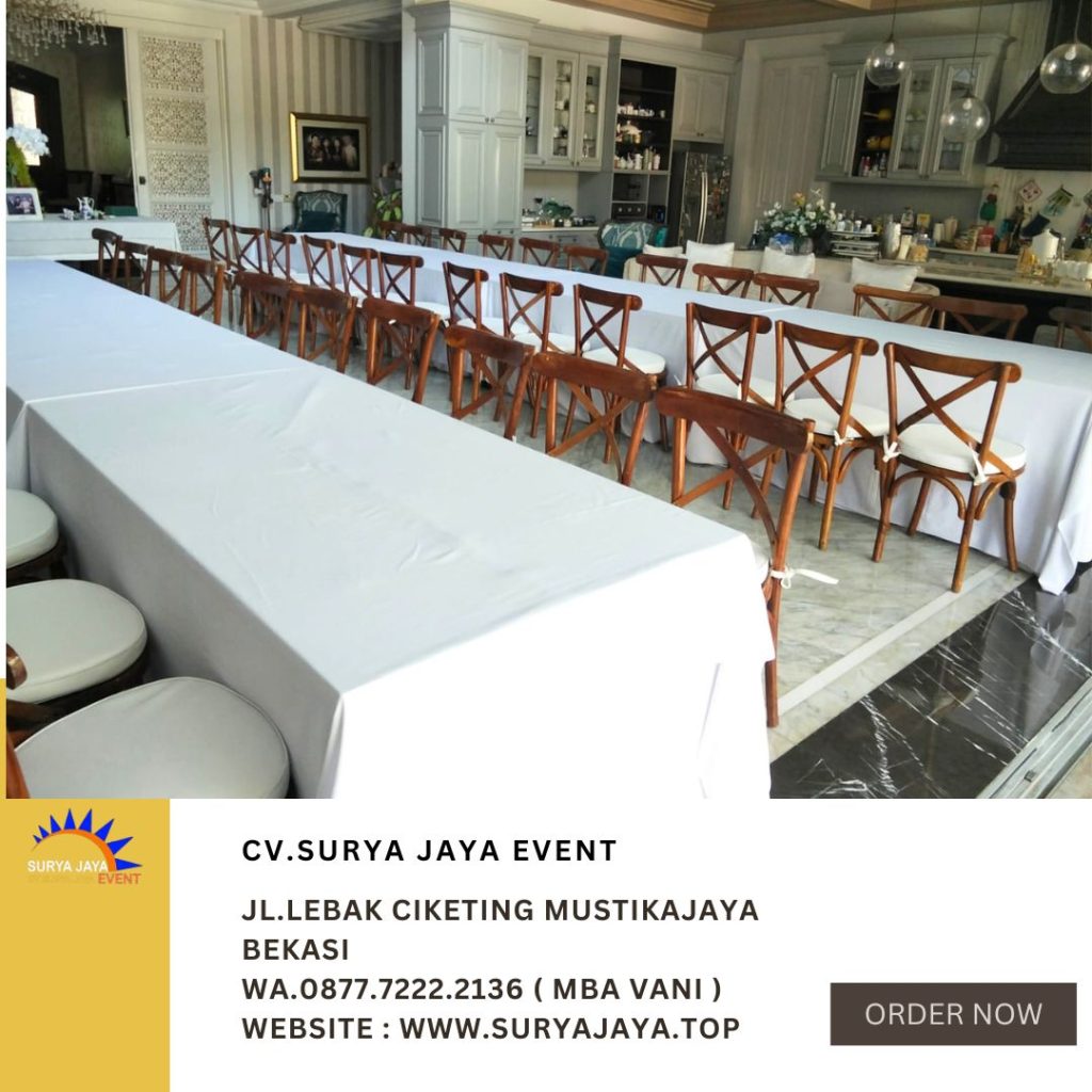Rental Cross Back Chairs atau Kursi Silang Kayu Area Jakarta