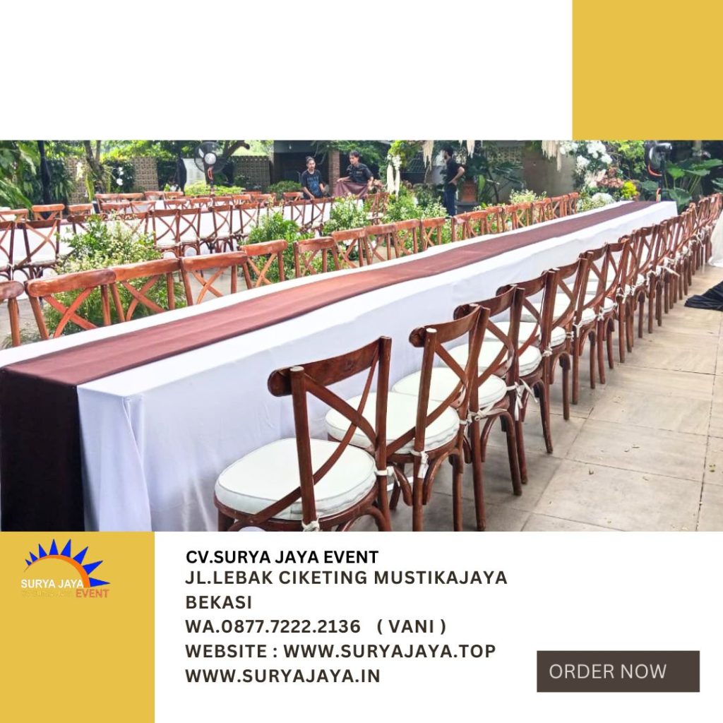 Rental Cross Back Chairs atau Kursi Silang Kayu Area Jakarta