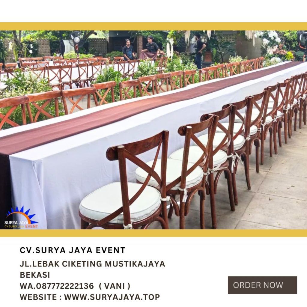 Rental Cross Back Chairs atau Kursi Silang Kayu Area Jakarta