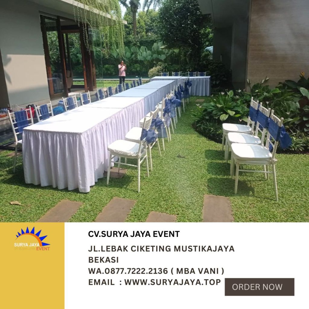 Sewa Kursi Tiffany Putih,Meja Kotak Event Grand Wisata