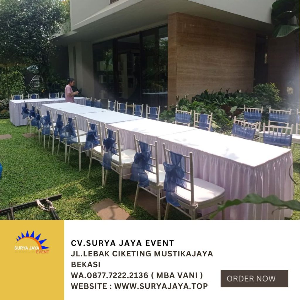 Sewa Kursi Tiffany Putih,Meja Kotak Event Grand Wisata