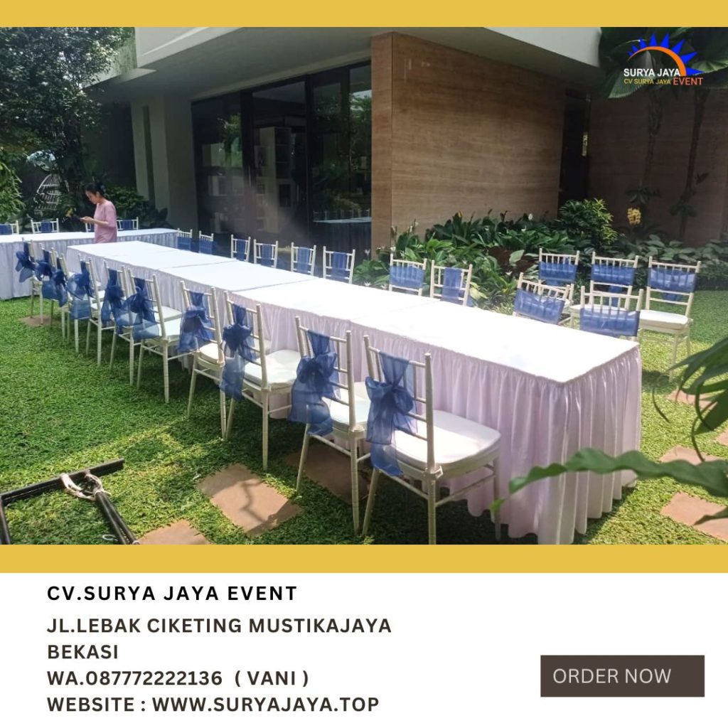 Sewa Kursi Tiffany Putih,Meja Kotak Event Grand Wisata