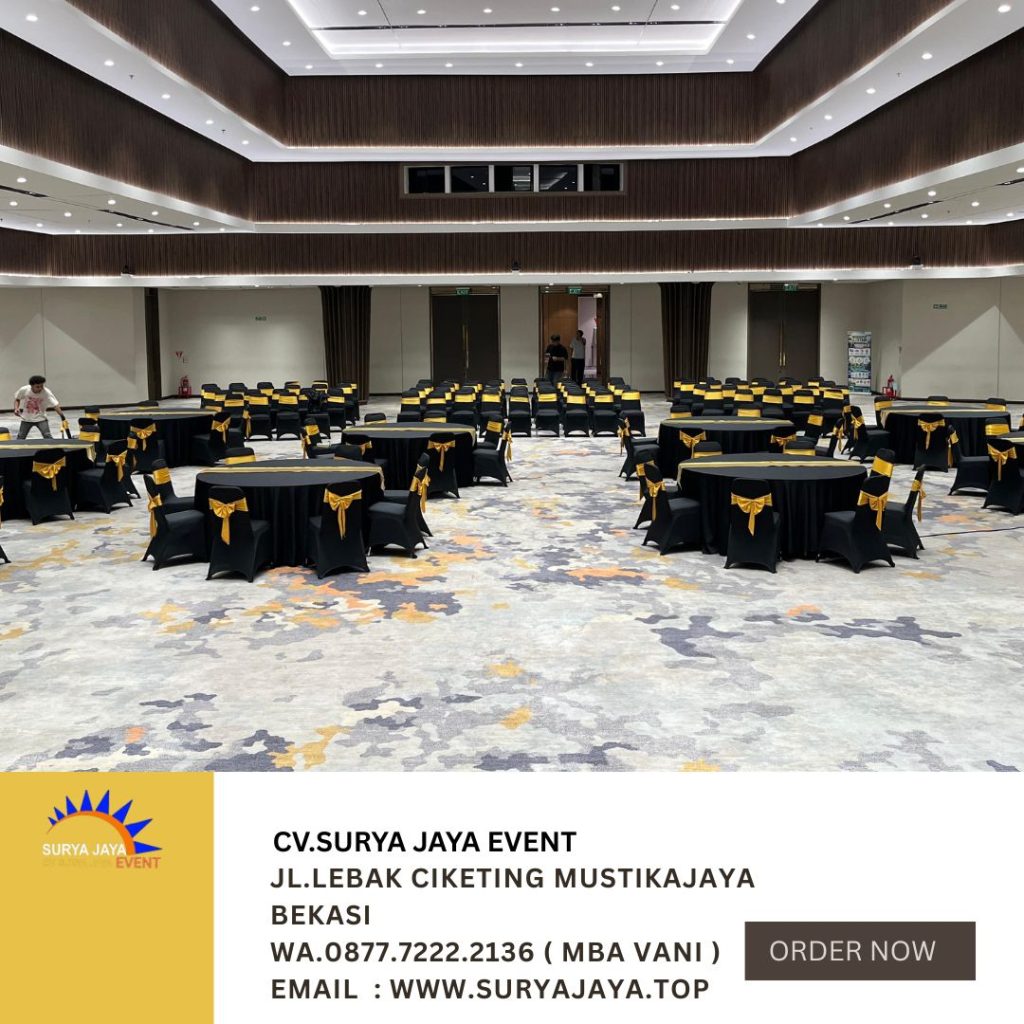 Sewa Meja Bulat D180cm Event Unika Atmajaya Jakarta
