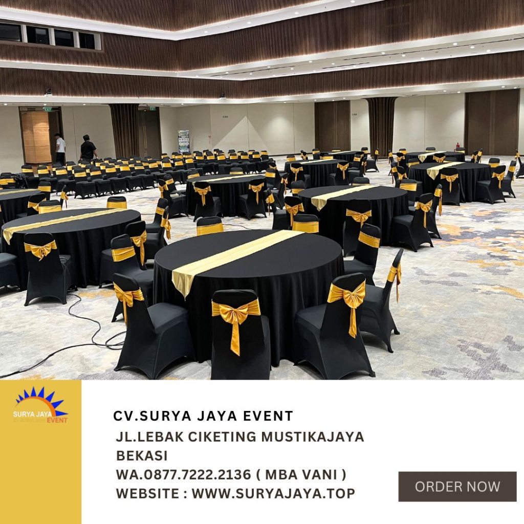 Sewa Meja Bulat D180cm Event Unika Atmajaya Jakarta