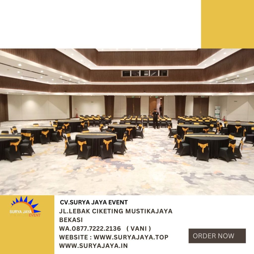 Sewa Meja Bulat D180cm Event Unika Atmajaya Jakarta