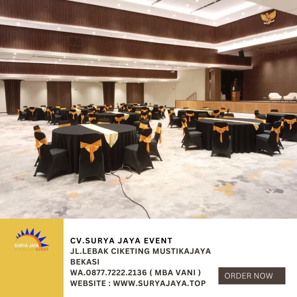 Sewa Meja Bulat D180cm Event Unika Atmajaya Jakarta