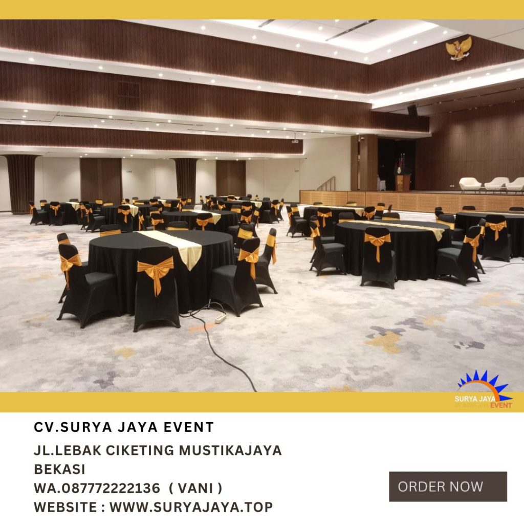 Sewa Meja Bulat D180cm Event Unika Atmajaya Jakarta