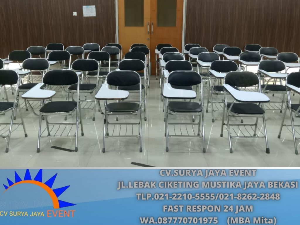 Sewa Kursi Kuliah Lipat Kerangka Stainless Stok Banyak Area Jakarta