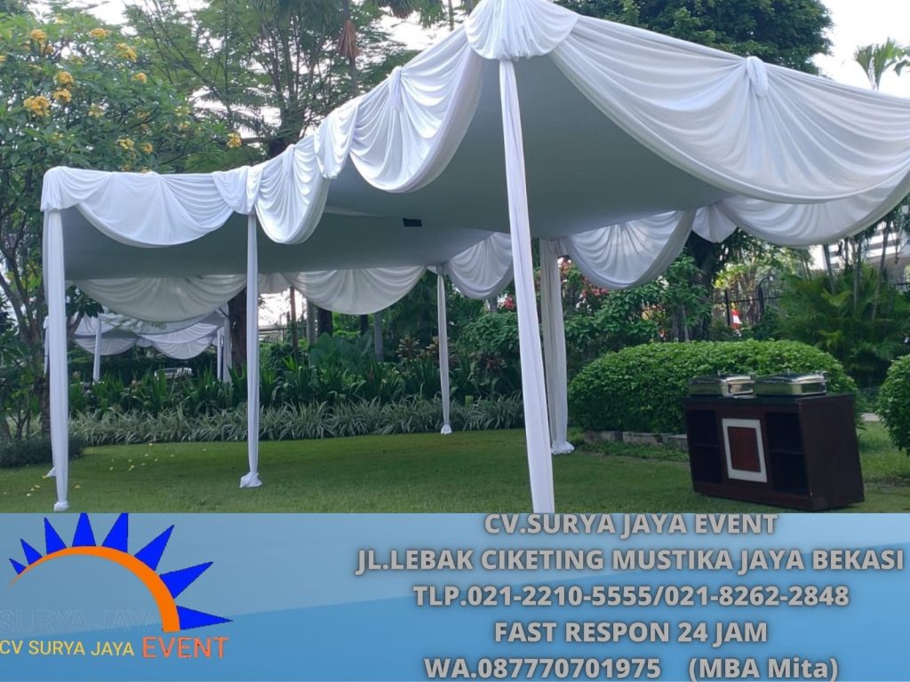 Sewa Tenda Plafon Rumbai Putih area Medan Satria Bekasi