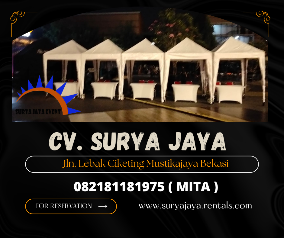 Sewa Tenda Cafe atap Putih Dan Biru Ukuran 2x2m Jakarta
