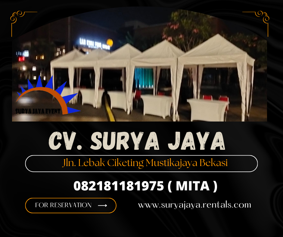 Sewa Tenda Cafe atap Putih Dan Biru Ukuran 2x2m Jakarta