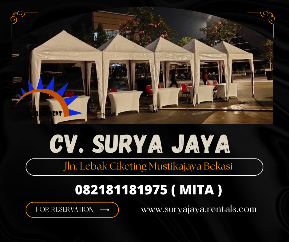 Sewa Tenda Cafe atap Putih Dan Biru Ukuran 2x2m Jakarta