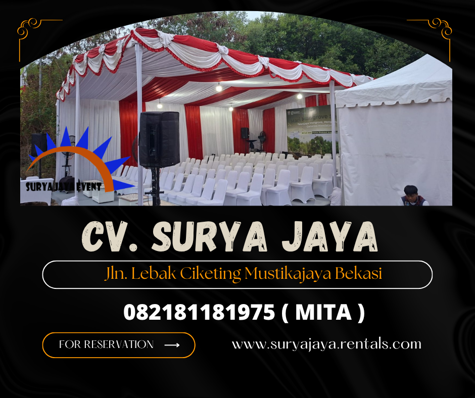 Rental Tenda Dekorasi KAIN Putih Merah Jakarta
