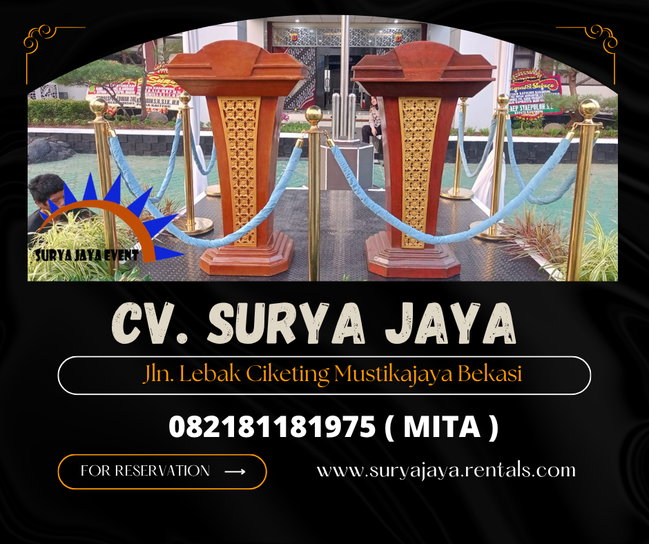 Sewa Tiang Pembatas Antri VIP Tali Bludru Biru Karawang