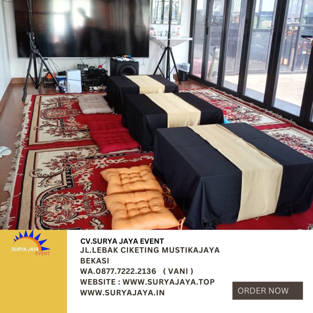 Sewa Meja Lesehan,Permadani Dan Alas duduk Lesehan Jakarta
