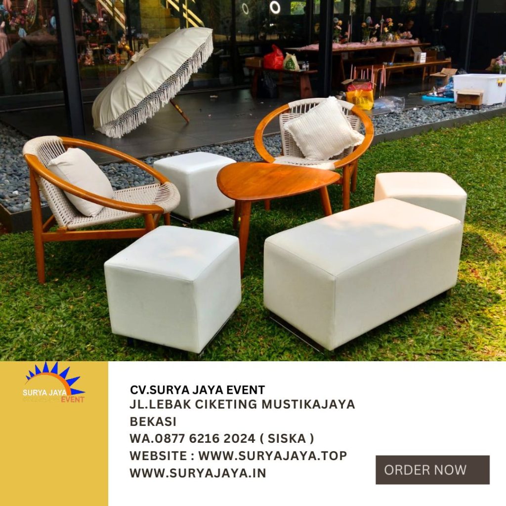 Sewa Puff Putih Kaki stainless Jakarta