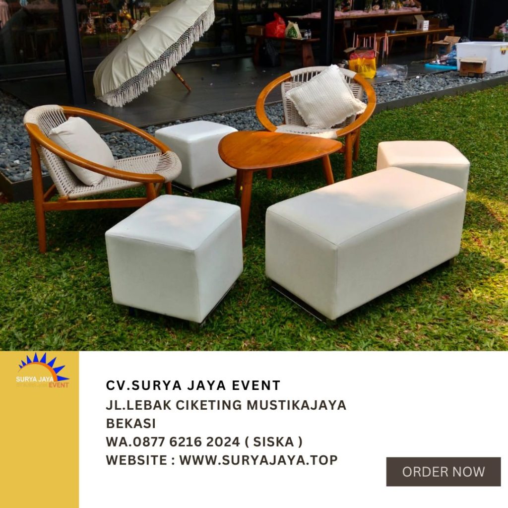 Sewa Puff Putih Kaki stainless Jakarta