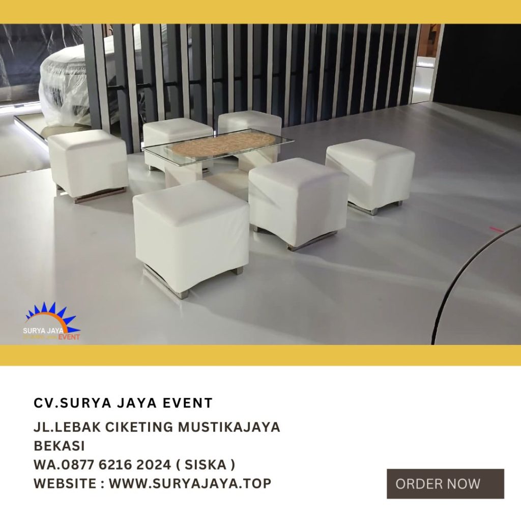 Sewa Puff Putih Kaki stainless Jakarta