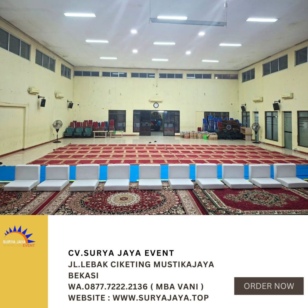 Sewa Sofa Lesehan putih,karpet Permadani Merah Jakarta